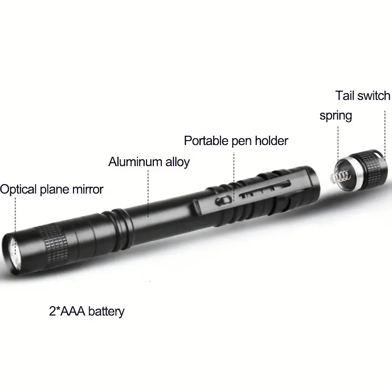 portable pen light, waterproof mini led flashlight for camping and emergencies portable pen light with xpe technology and 1 2 aaa battery details 2