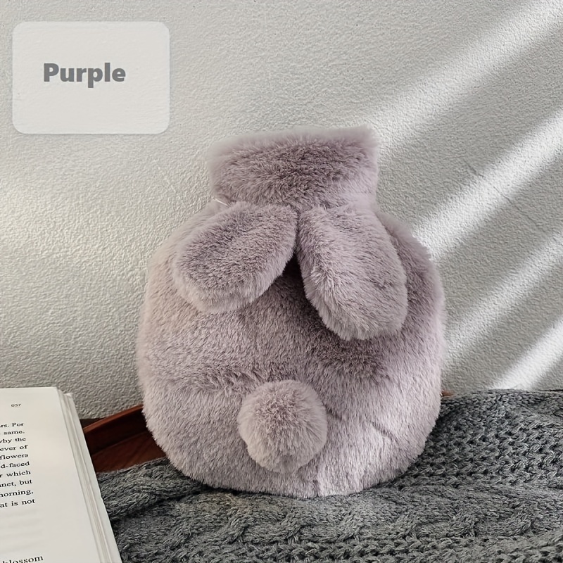 300ml Plush Rabbit Hot Water Bag With Lid & Washable Cover