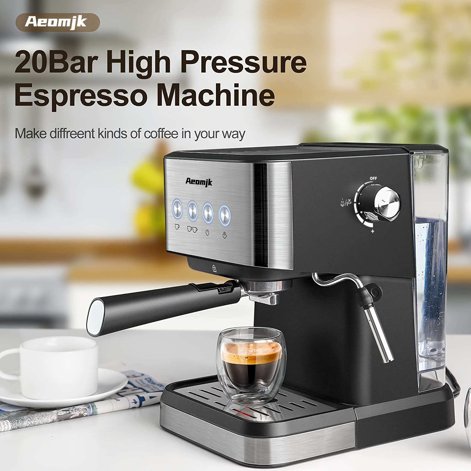 Aeomjk 6 in 1 Espresso Machine Built in Milk Frother 20 Bar - Temu