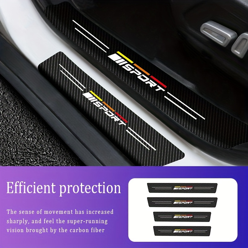 4PCS Car Door Sill Protector for Honda，Self-Adhesive Carbon Fiber Tape Anti  Scratch Car Door Edge Entry Guards Stickers，Car Door Steps Covers Scratch