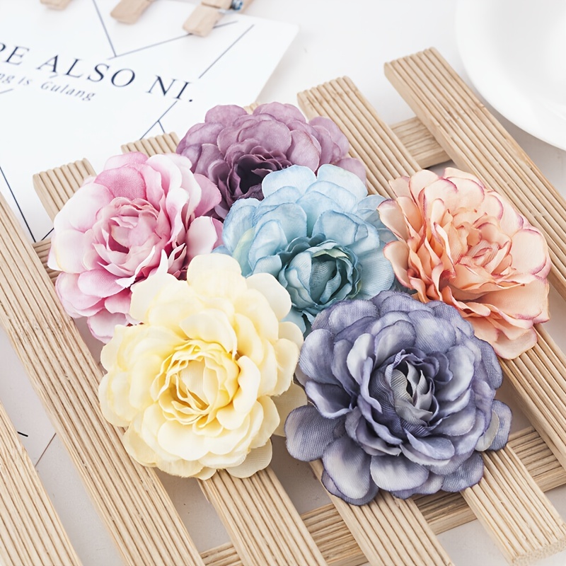 50PCS Artificial Flowers Silk Roses Heads Bulk for Wedding Party Decoration  2