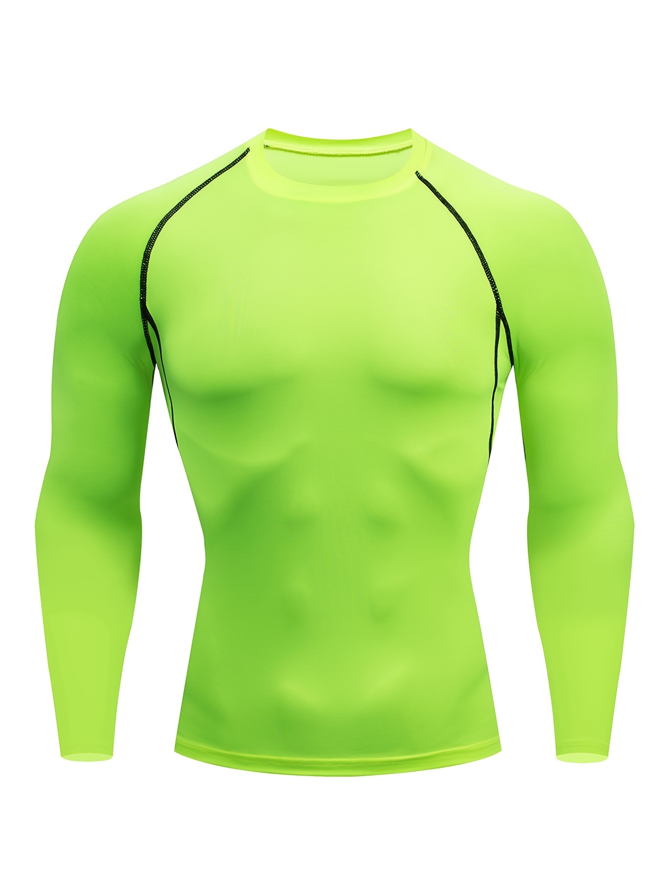 Quick dry Men's Compression Shirt Fluorescent Green Athletic