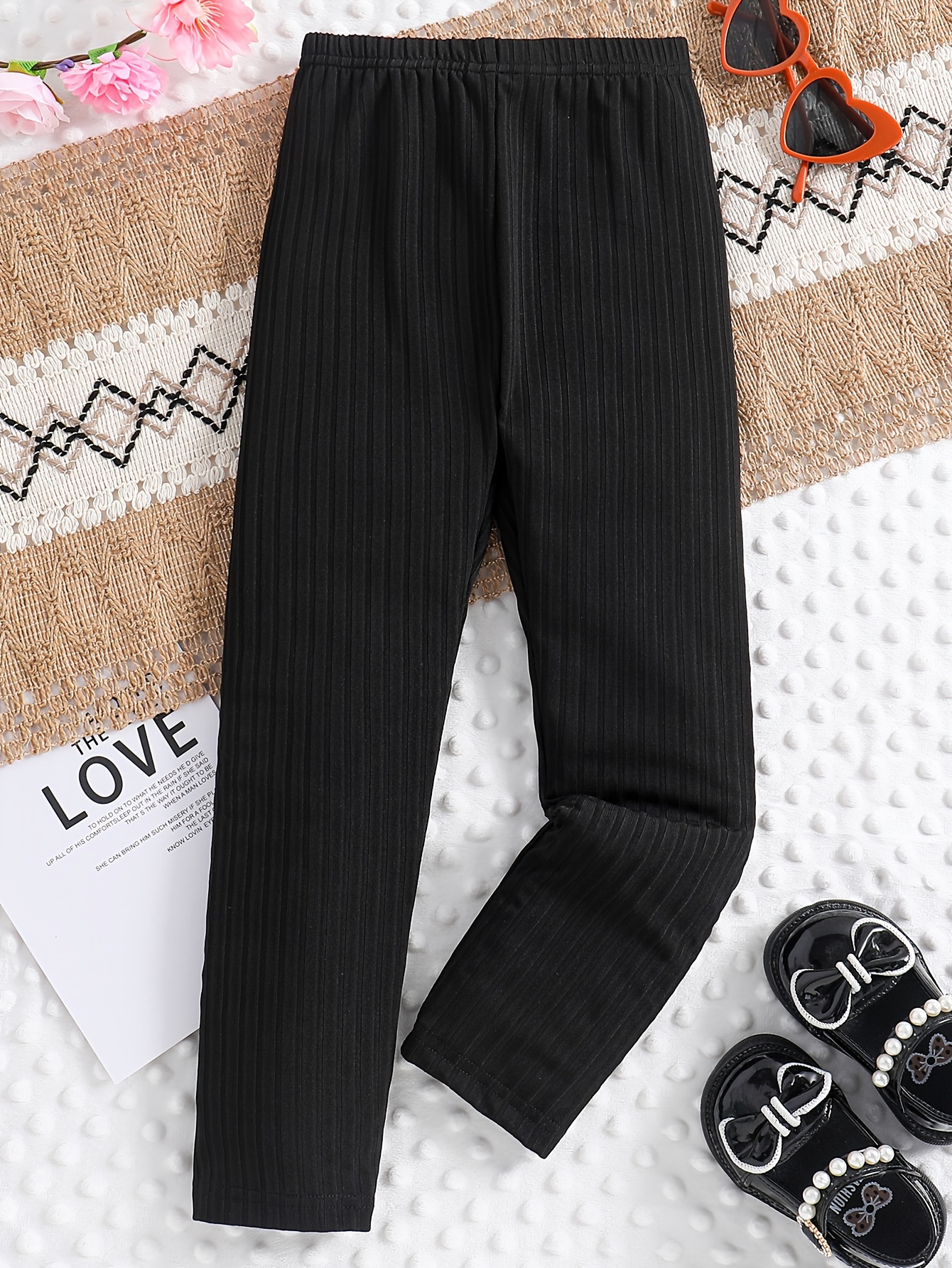 2 Pcs Cute & Casual Leggings With Bowknot Design Preppy Style For Autumn  And Winter, Sports, Everyday