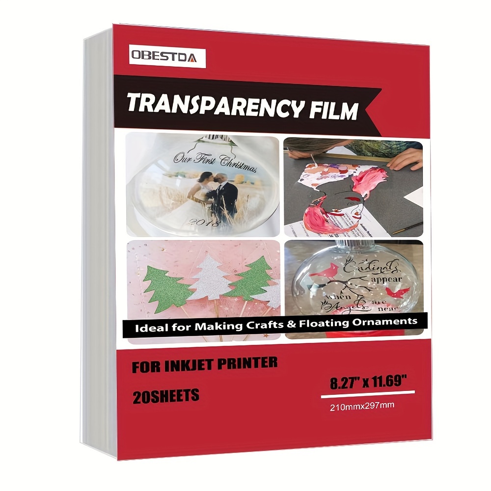 Uinkit Inkjet Transparency Film 50 Sheets 8.5x11 OHP Overhead Projector  Film for DIY Crafting 100% Clear Transparency Paper For Inkjet Printer