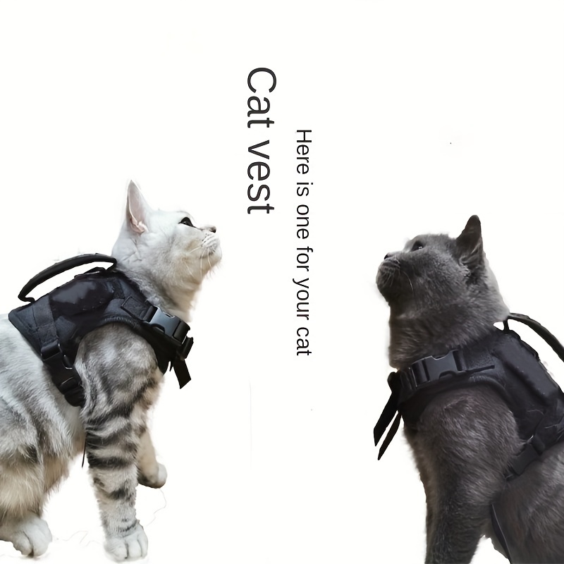  Arnés a prueba de escapes para gatos con correa para caminar,  chaleco suave ajustable envolvente de 360°, arnés pequeño para gatos y  perros, chaqueta de seguridad para caminar, tela catiónica para