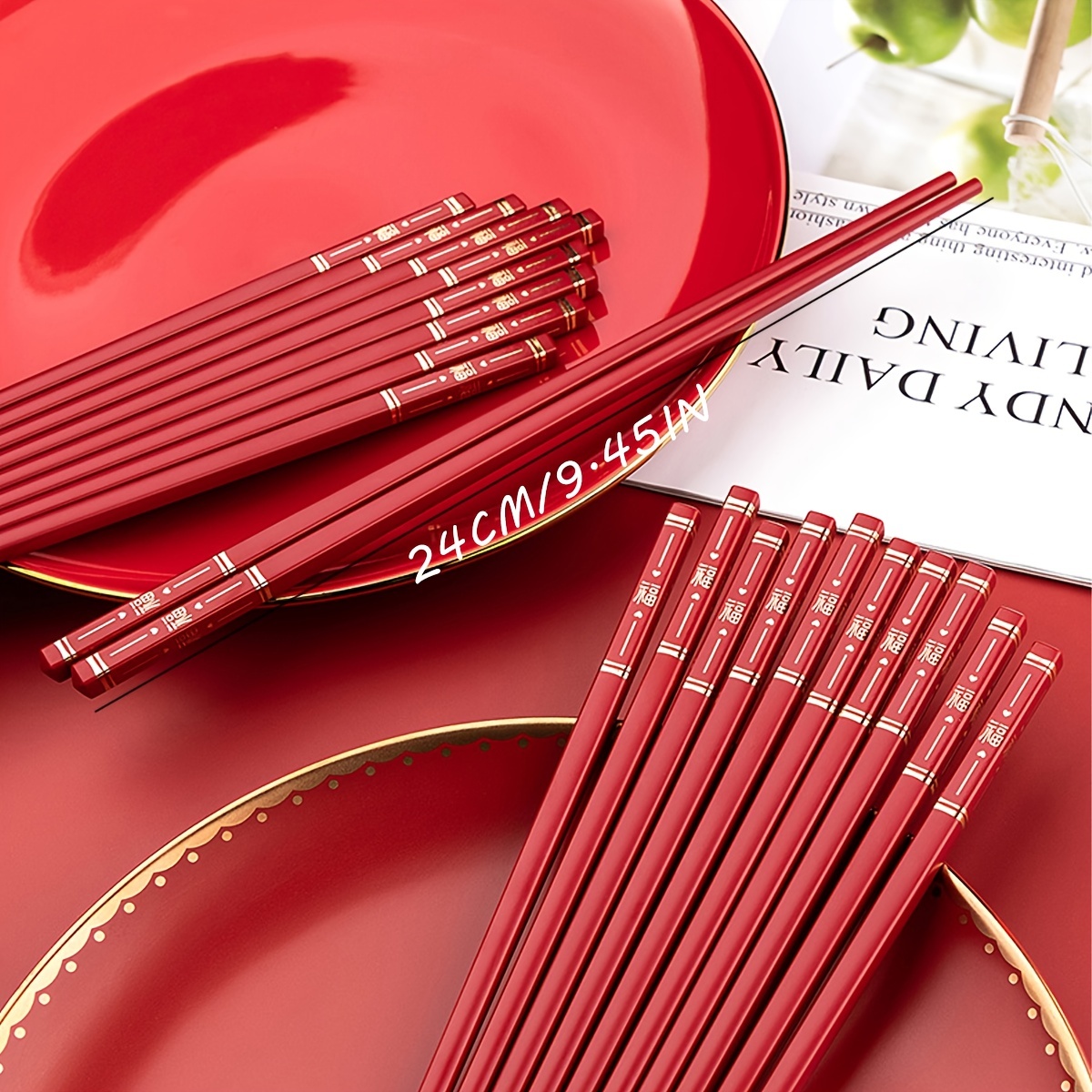 Bamboo Chopsticks, 9 Red Envelope - Utensils