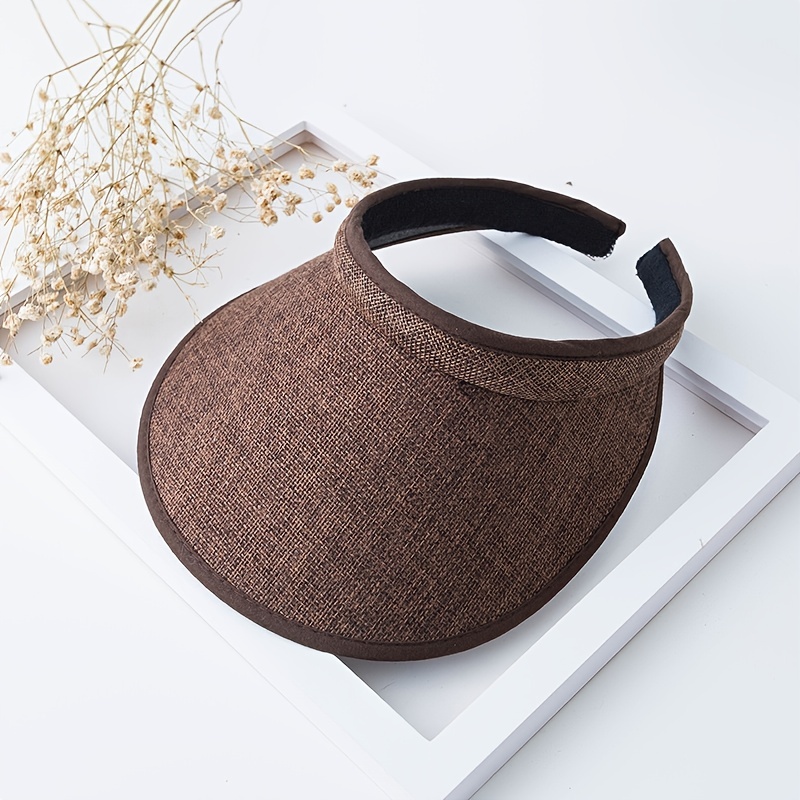 Straw Visor Hat Outdoor Sun Protection Hat for Women