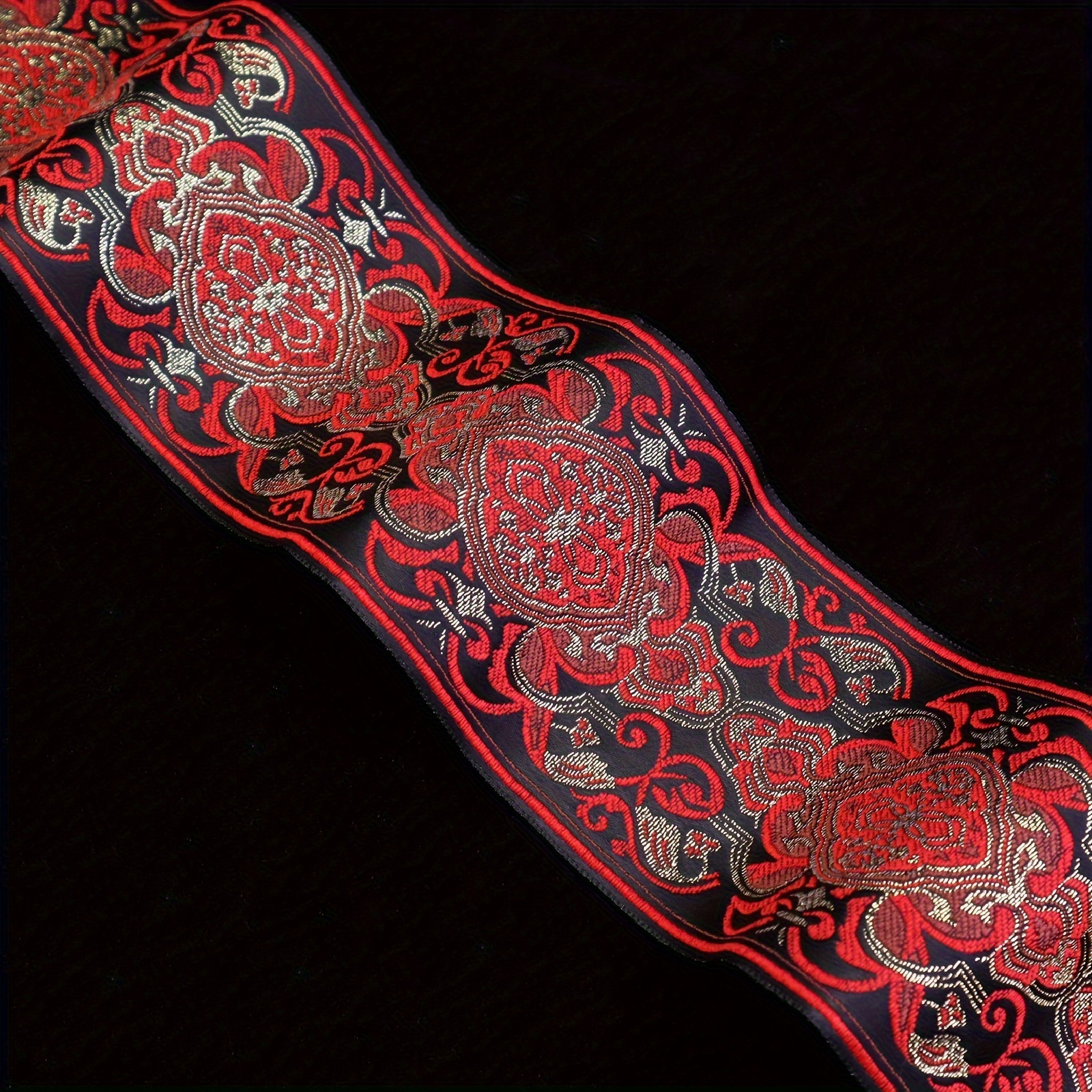 E-shop 1 Yard Vintage Jacquardband mit bestickter Spitze, geeignet zum Nähen, Basteln, für Vorhänge, Tischdecken und Kleiderverzierungen