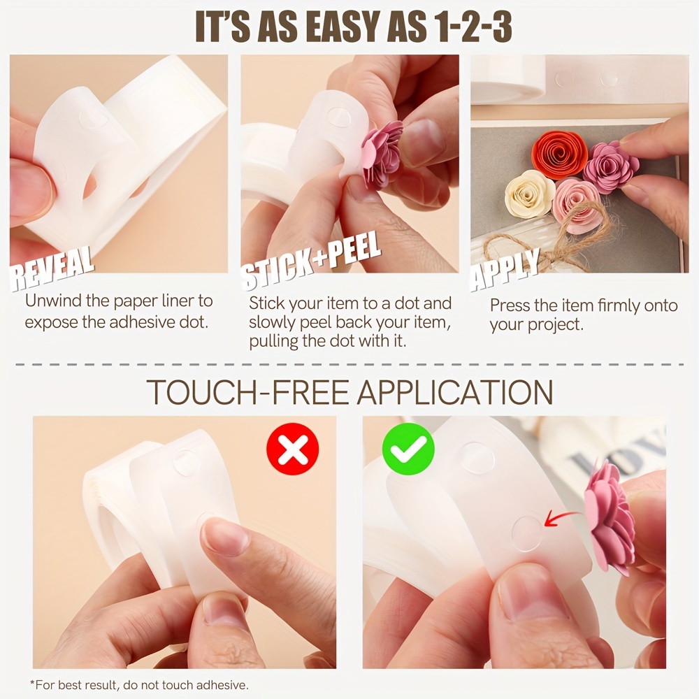 300pcs/roll Ultra Thin Adhesive Dots 3mm/5mm Diameter Double-sided Clear Mini  Glue Dots for