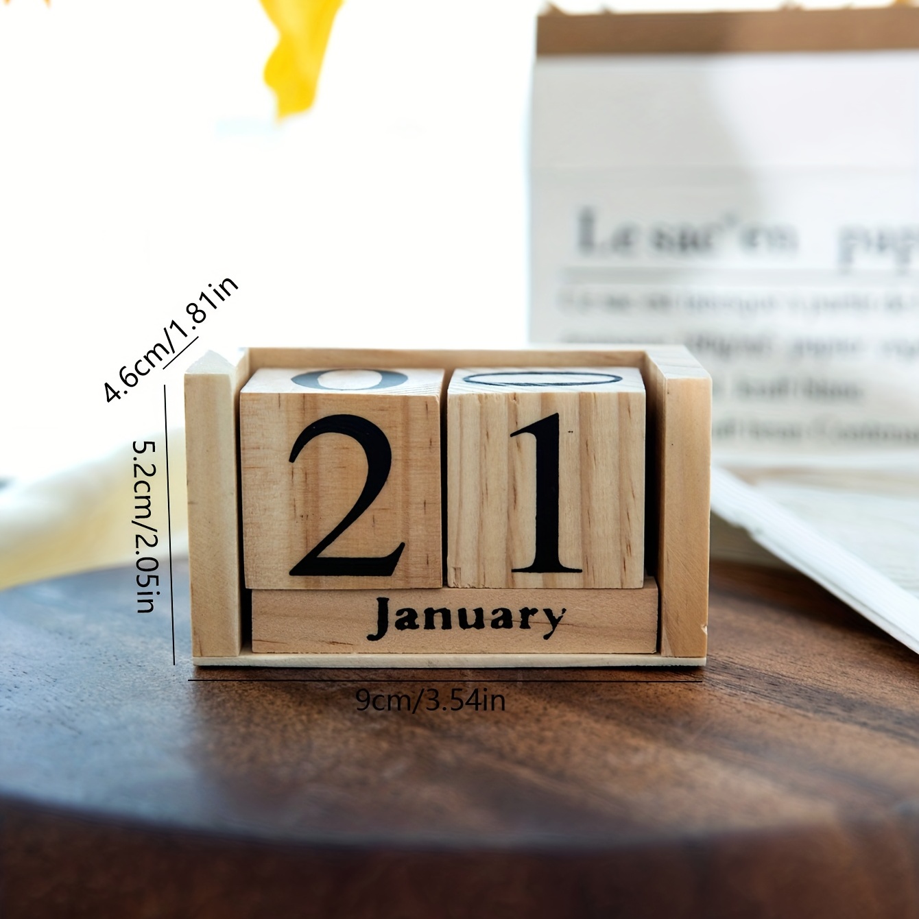  Bloques de calendario perpetuo de madera personalizados,  calendario de escritorio perpetuo grabado personalizado, letrero de madera  inspirador para cumpleaños, aniversario, decoración del hogar y la oficina  : Productos de Oficina
