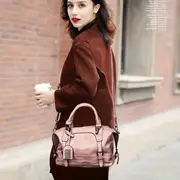 vintage boston handbag large capacity crossbody bag womens faux leather shoulder bag details 6