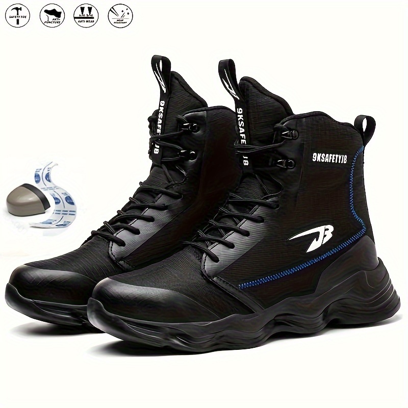 Zapatos de seguridad a la moda para hombre, zapatillas de trabajo ligeras y  transpirables, antigolpes, con punta de acero, a prueba de perforaciones