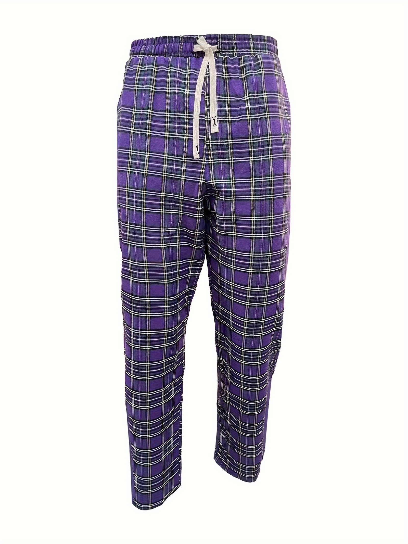 Pantalones Pijama Clásicos Cuadros Hombre Ropa Descanso - Temu