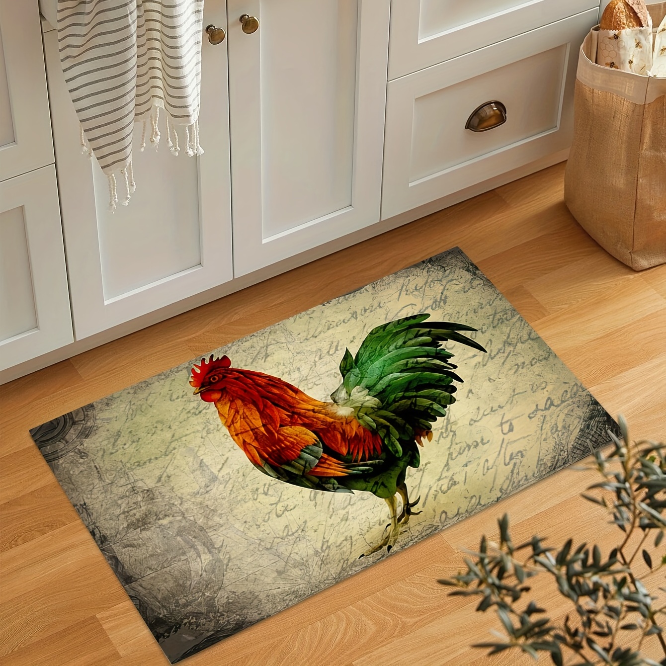 Colorful Chicken And Flower Floor Mat Non slip Indoor Carpet - Temu