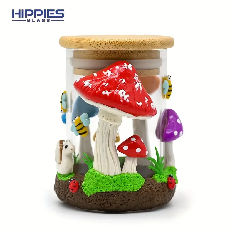 3d Handmade Soft Clay Storage Jar Cute Mushroom Theme Sealed - Temu