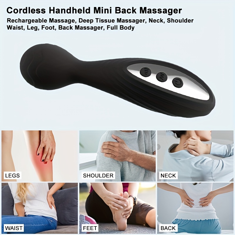 Back and Neck Massager, Handheld Cordless Deep Tissue Massager