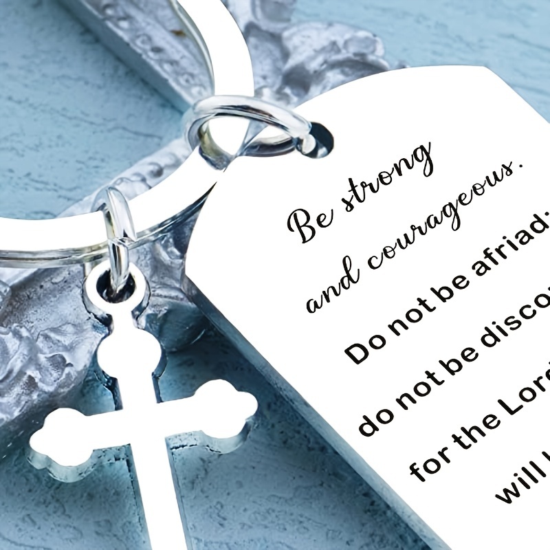 Bible Verse Keychain Inspirational Christian Gifts Religious Jewelry  Thanksgiving Baptism Bulk Stainless Steel Key Chain Gift