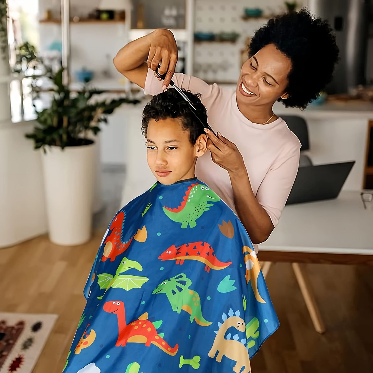Kids Barber Cape Professional Salon Hair Cutting Cape Adjustable Closure  Cloth Cape Hair Cutting Tools Cartoon Dinosaur Pattern | High-quality &  Affordable | Temu