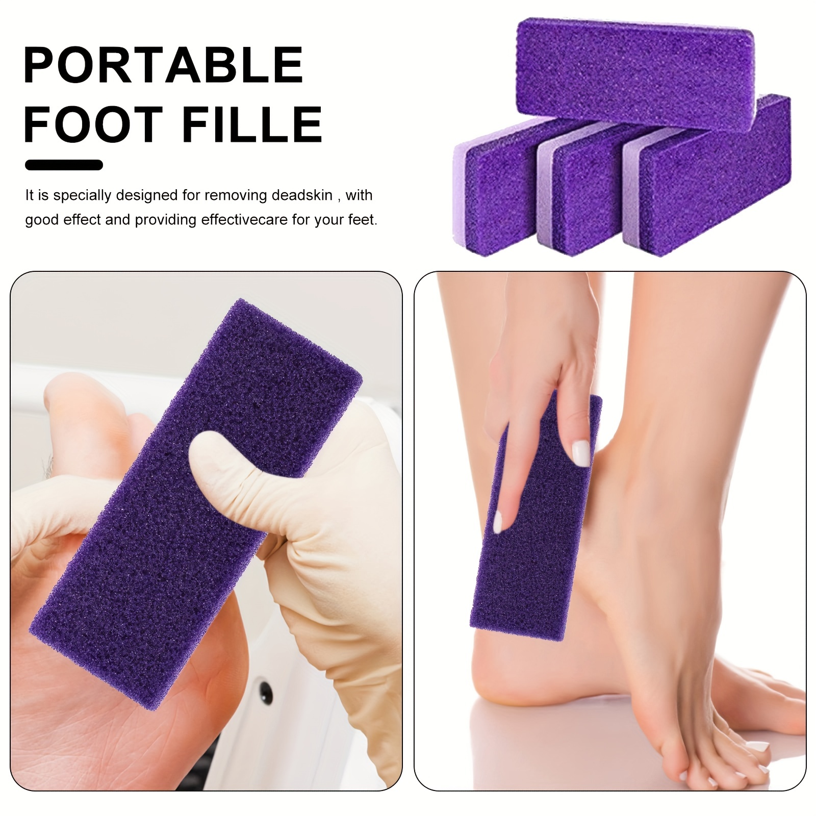 Foot Pumice Stone for Feet, 2 in 1 Double Sided Hard Skin Callus Remover  Scrubber Pedicure Exfoliator Tool for Dead Skin Pack of 6