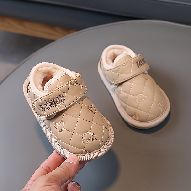 Bottes de neige chaudes en peluche pour bébés garçons 0-2 ans, chaussures  de marche pour bébés automne et hiver chaussures en coton à semelles  souples avec des couleurs assorties - Temu France