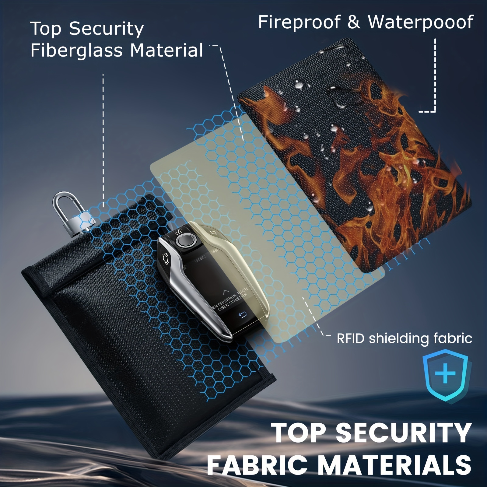 4 Pack Faraday Bags for Phones & Tablets & Laptops & Radio, Faraday Key Fob  Protector, Faraday Cage for Anti-Theft Anti-Tracking, Fireproof 