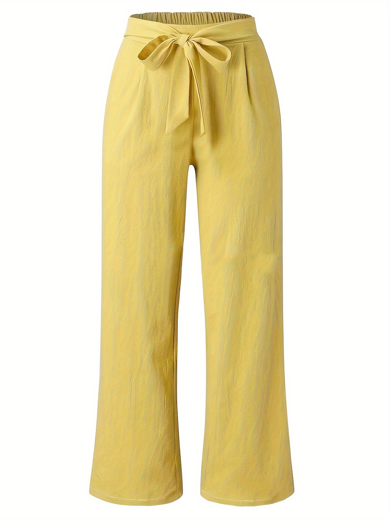 Fashion (Yellow)Women 2022 Spring Summer Fashion Solid Color Dance Pants  Female High Waist Wide Leg Pants Ladies Casual Loose Dance Trousers H59 DOU  @ Best Price Online