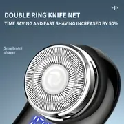 mini electric shaver with dual ring blade digital display smart razor for efficient hair shaving type c high speed charging razor with detachable blade sports & outdoors temu details 0