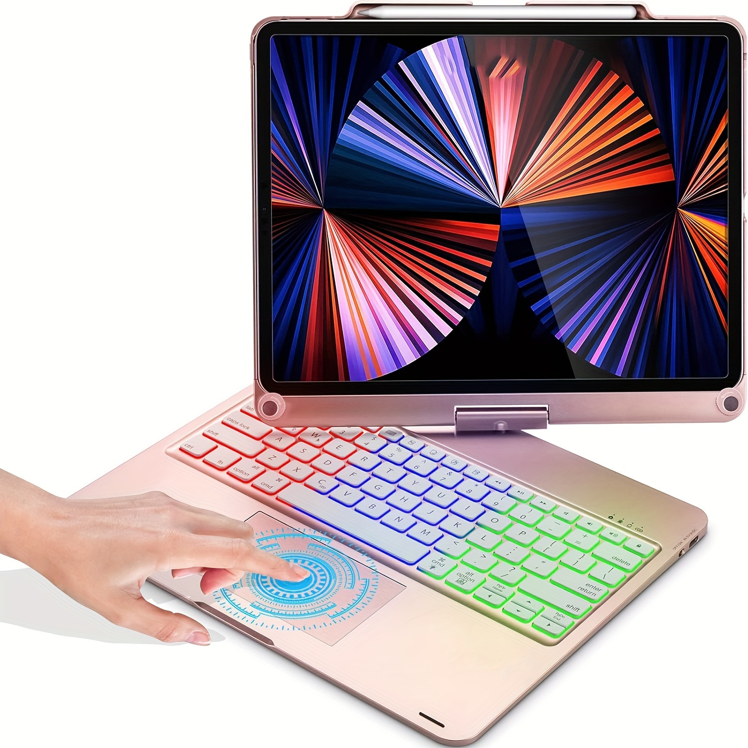 Ipad 10e génération 2022 Clavier Étui avec Touchpad Cute Round Key Color  Keyboard Ipad 10 10.9 pouces détachable Clavier tactile Slim Smart Cover  avec