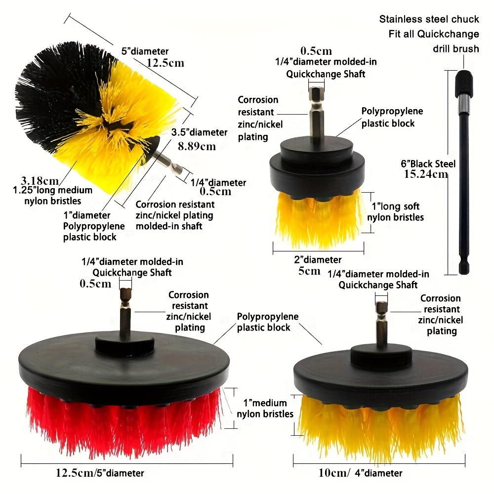 22pcs Drill Brush Attachments Set Cleaning Brush For Drill Shower