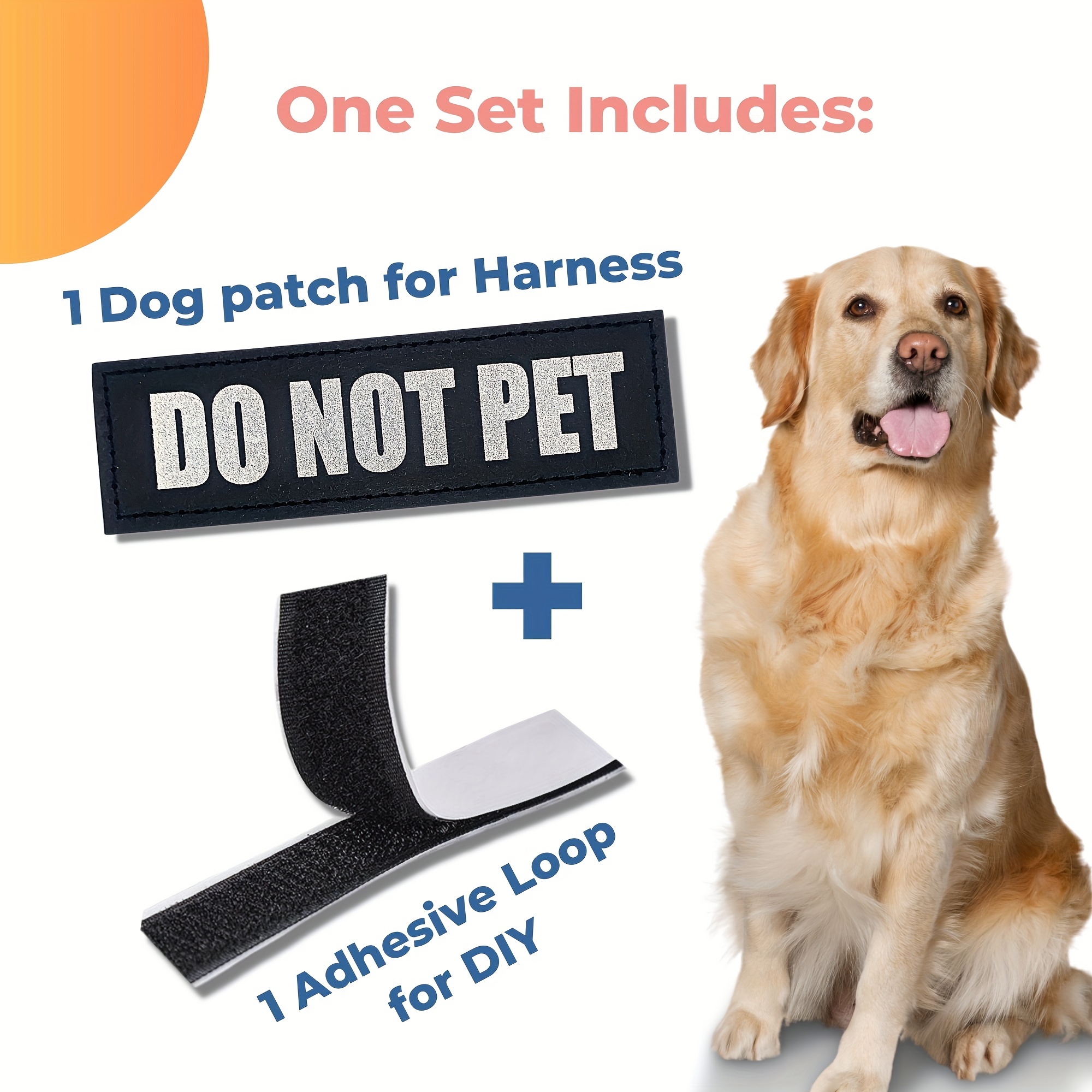  Dog Vest Patches, Service Dog/in Training/Emotional  Support/Therapy Dog/DO NOT PET PU Patches - 2 Free Removable Dog Tags for  Dog Harness, Collar & Leash : Pet Supplies