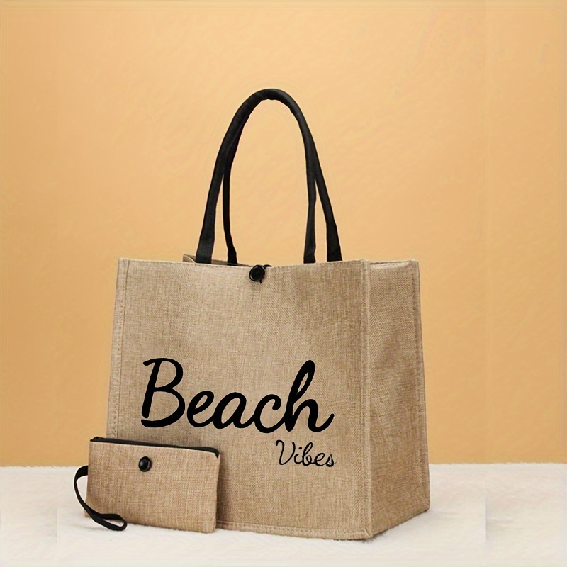 Print Jute Shopper Bag, Beach bags