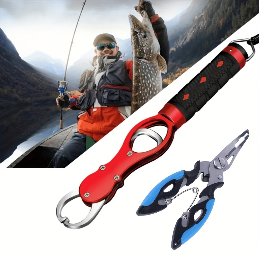 1 Set Fish Control Device With Scale, Aluminum Alloy Weighing Tool,  Multifunctional Fish Lip Gripper