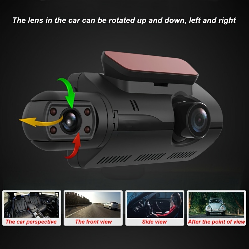Caméra de voiture Dash Cam 1080P rotative à 360 °, caméra de