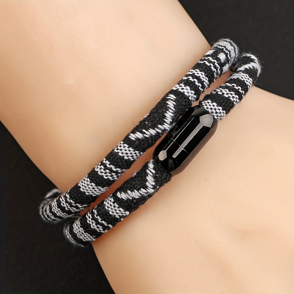 1pc Men's Minimalist Handmade Rope Bracelet String Bracelet Cotton Knitted Rope Bracelet,Temu