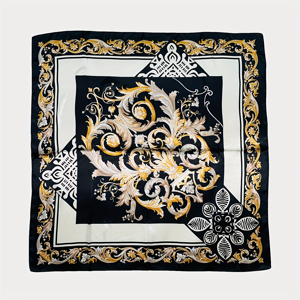 Vintage Floral Print Bandana Classic Square Scarf Elegant - Temu