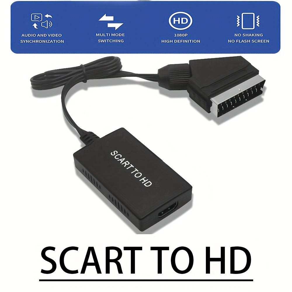 Câble HDMI vers Péritel, Adaptateur Convertisseur HDMI vers Péritel  Adaptateur Vidéo HDMI vers Péritel, pour Téléviseurs Magnétoscopes VHS