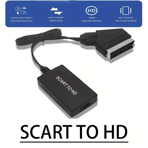 1080p Scart Connector Hdtv Scart Video Audio Upscale Converter Adapter Hd  Tv Dvd Sky Box Stb Plug Play Cable, Don't Miss Great Deals