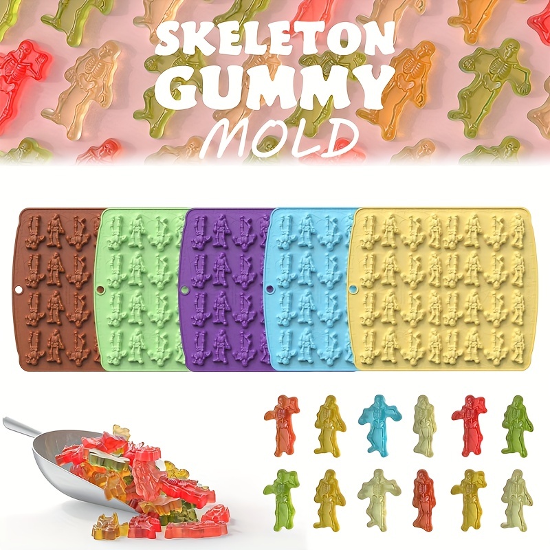 Halloween Candy Molds, Skull Skeleton Molds Silicone With Dropper For Diy  Gummies, Candy, Jelly, Chocolate, Halloween Decor, Day Of The Dead Decor -  Temu