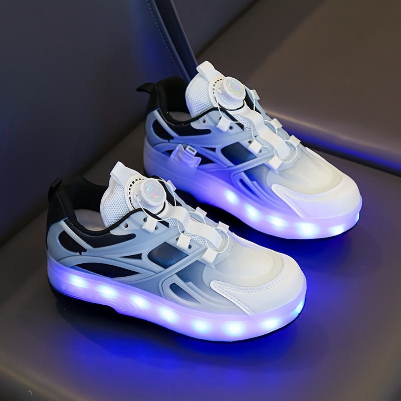 Chaussures À Roulettes À LED Pour Filles Avec Boucle - Temu Canada