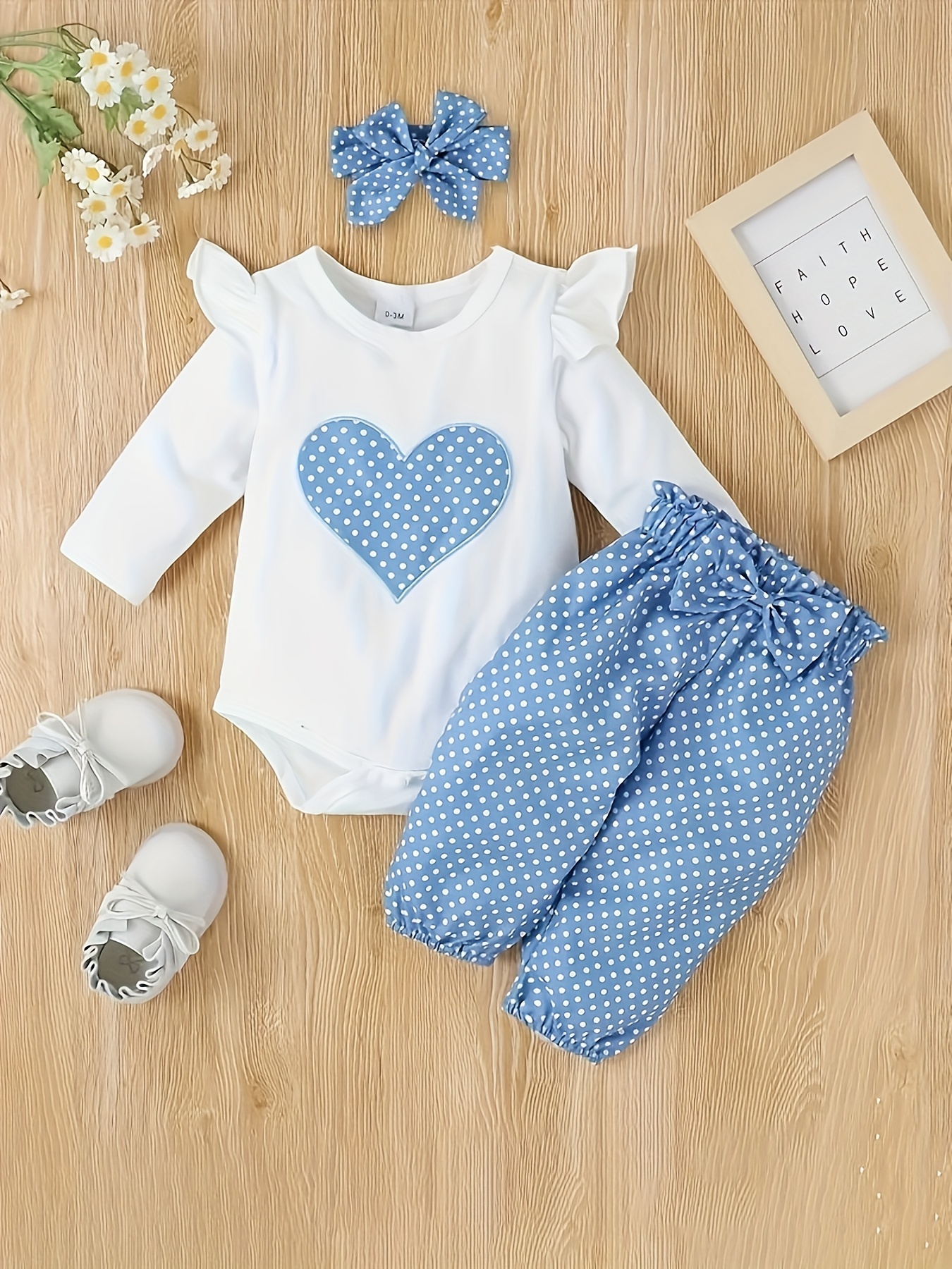HEART PRINT DRESS - Baby Girls', Blue