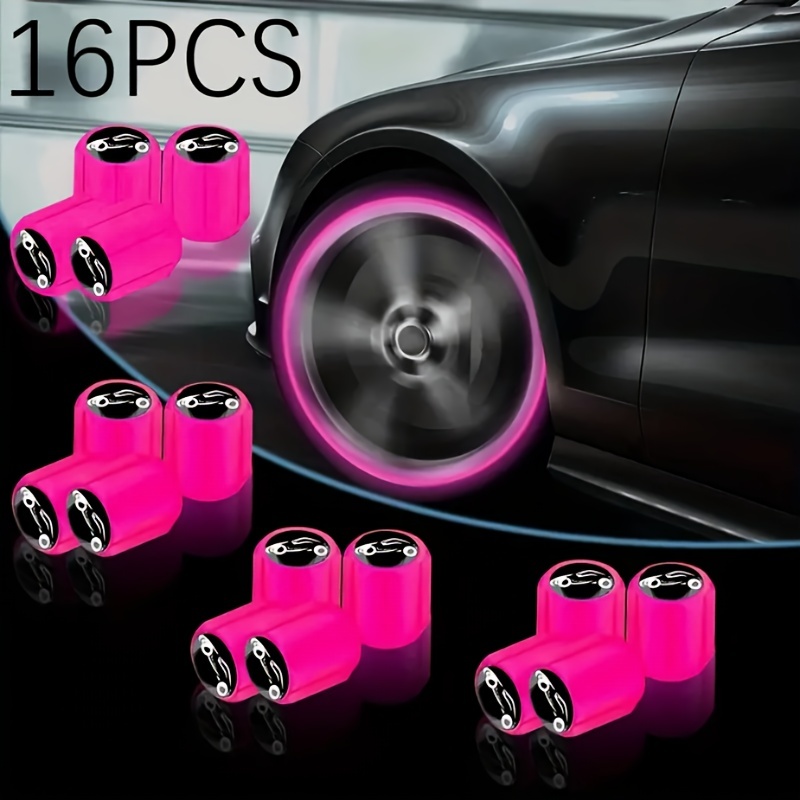 4Pcs Bouchon De Valve Lumineux LED Flash Tire Roue Valve Stem Cap