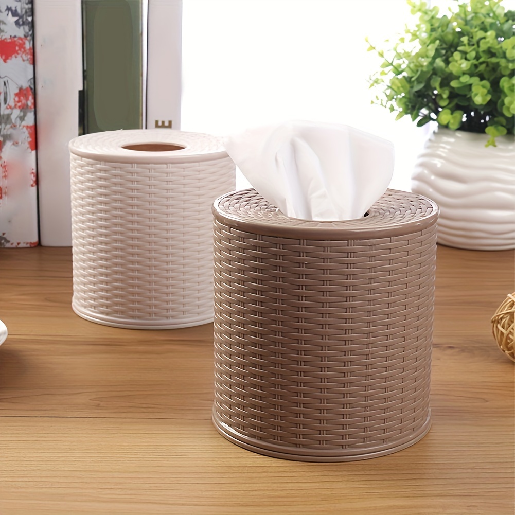 

Organize Your Home & Office With This Stylish Round Woven Tissue Storage Box!