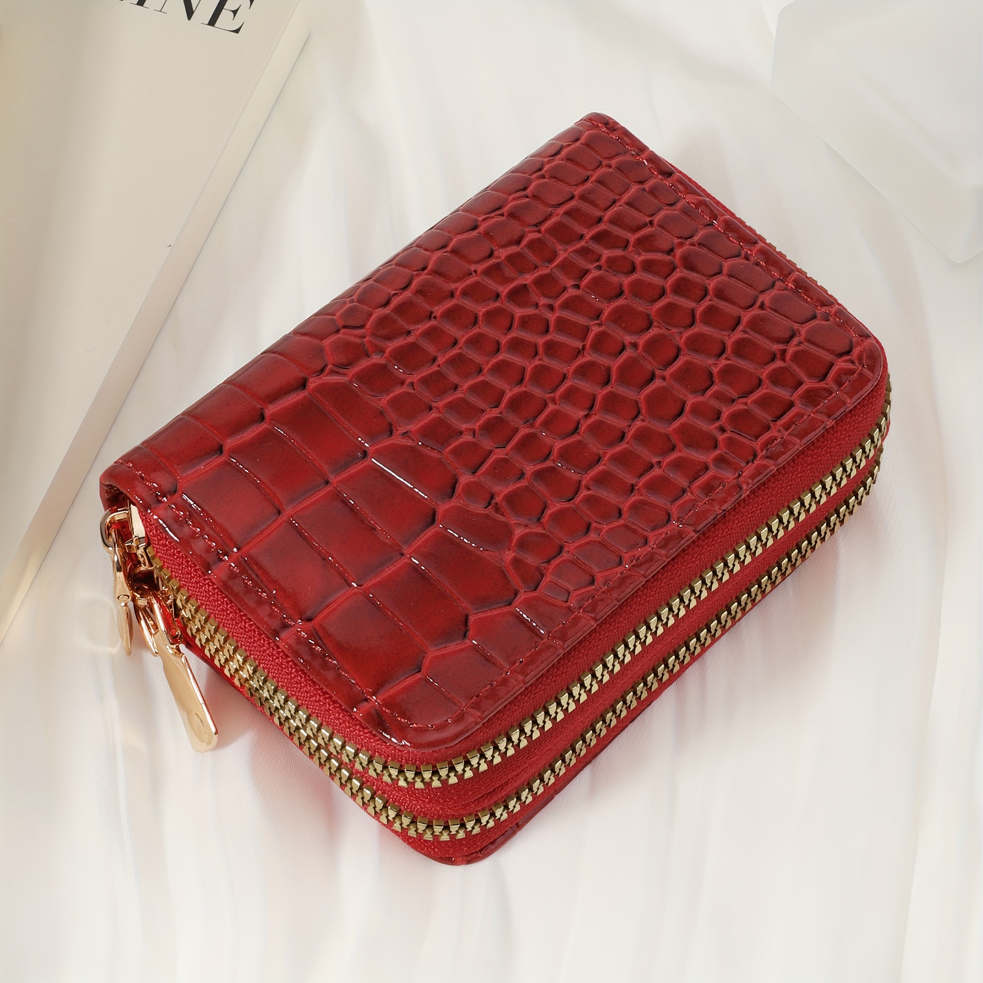 Trendy Women's Compact Wallet For Credit Cards, Featuring A Mini Solid , High- Zipper Card Holder, Versatile 0 Wallet, And Multifunctional Handbag Clutch