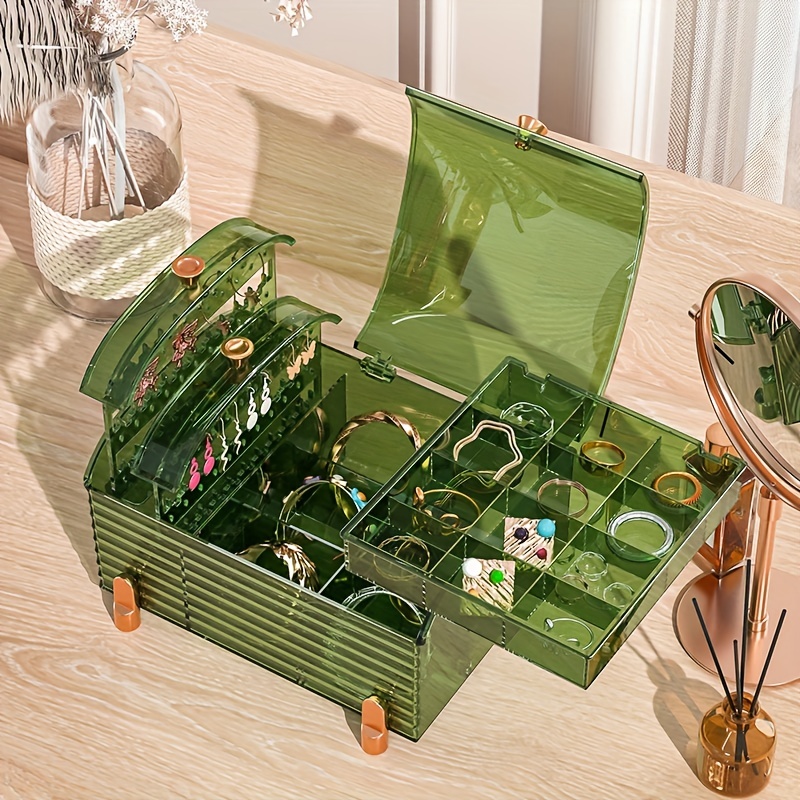 Rectangle Plastic Earring Holder Jewelry Storage Box
