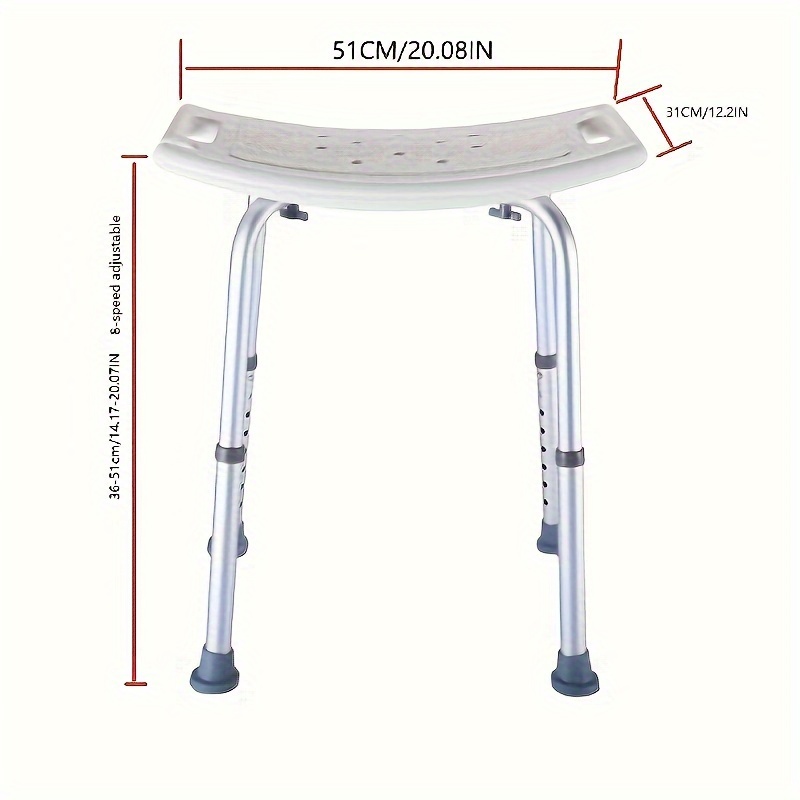 Bathroom Chair Adjustable Shower Stool Easy Installation - Temu