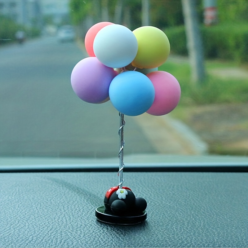 Décoration de tableau de bord de voiture, ballons colorés d'intérieur de