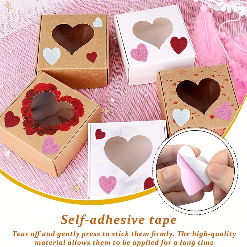 180 Pieces Valentine'S Day Heart Foam Stickers Self Adhesive Heart