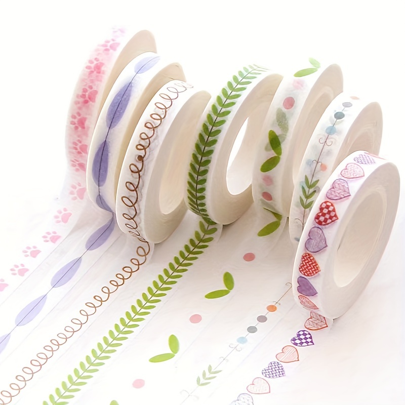 Creative Heart Grass Cartoon Washi Tape, Lace Narrow Border Hand Account Book  Tape,, Used For Diary Album Tape Diy Decoration Border, Can Be Torn  Dividing Line Decoration Tape, - Temu