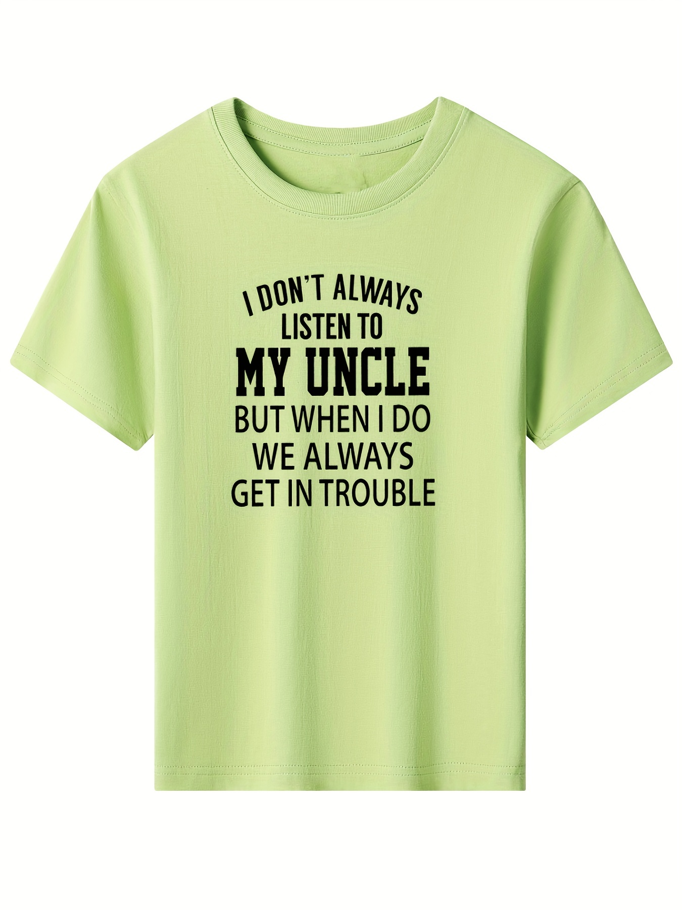 Girls' T shirt Fun Uncle Print Round Neck Regular Fit Casual - Temu ...