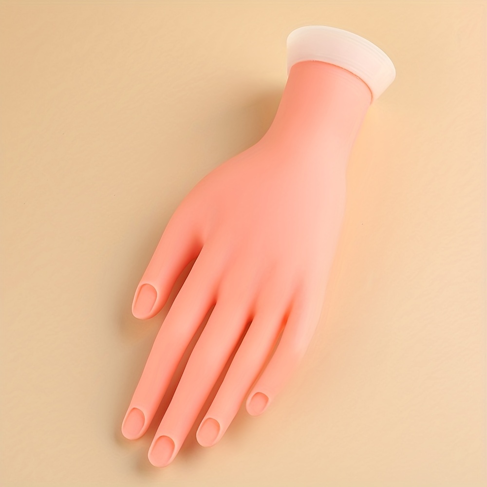 Silicone Nail Art Practice Hand Acrylic Fake Nail Training Fingernails  Model